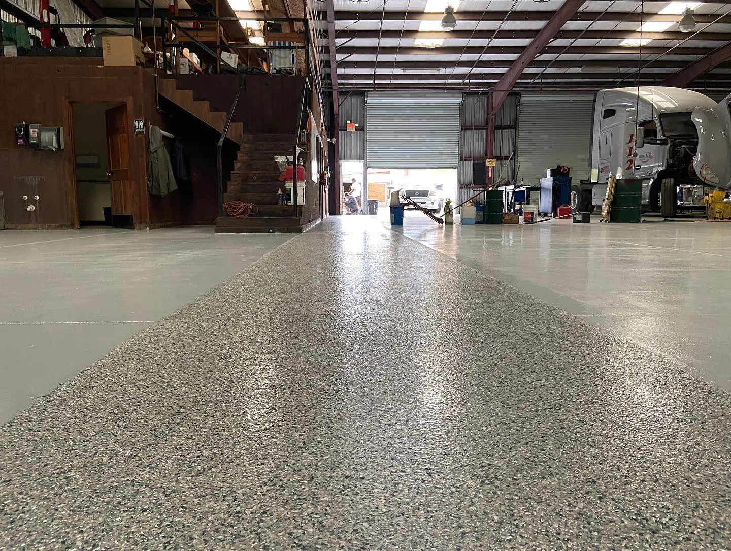 Premier 1 Trucking Facility — Truck maintenance shop · Epoxy & safety lines, view 10